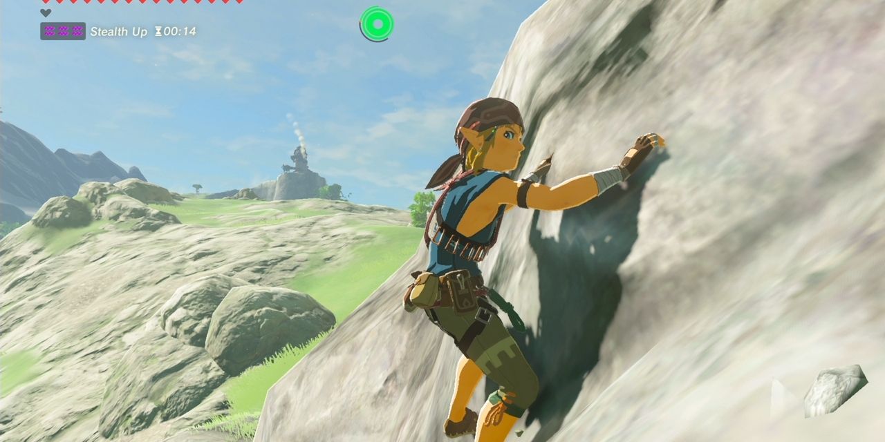 Link scaling a giant boulder