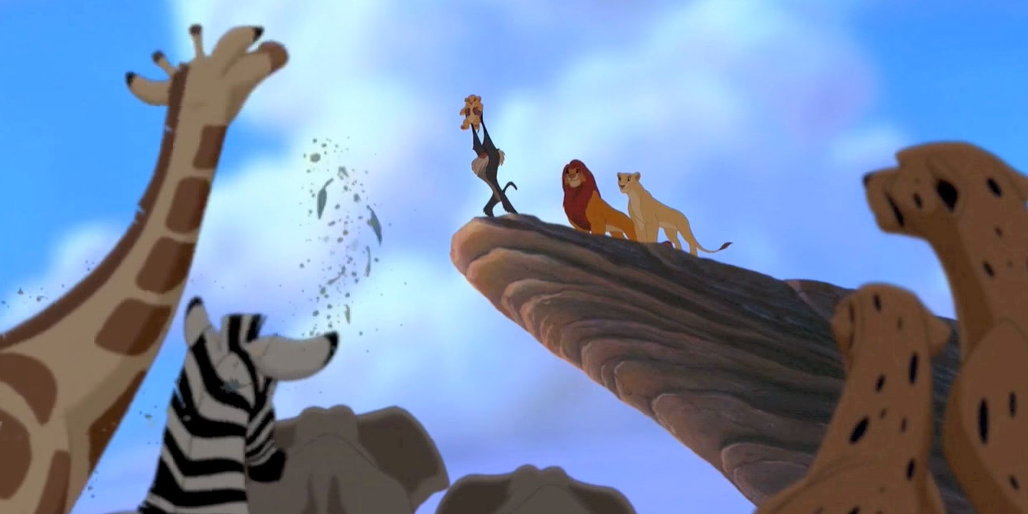 The Lion King 2 - Rafiki Holding Kiara Up With Simba And Nala