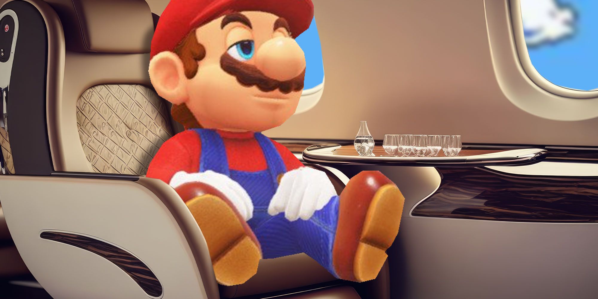 Mairo on a plane sitting in his chair