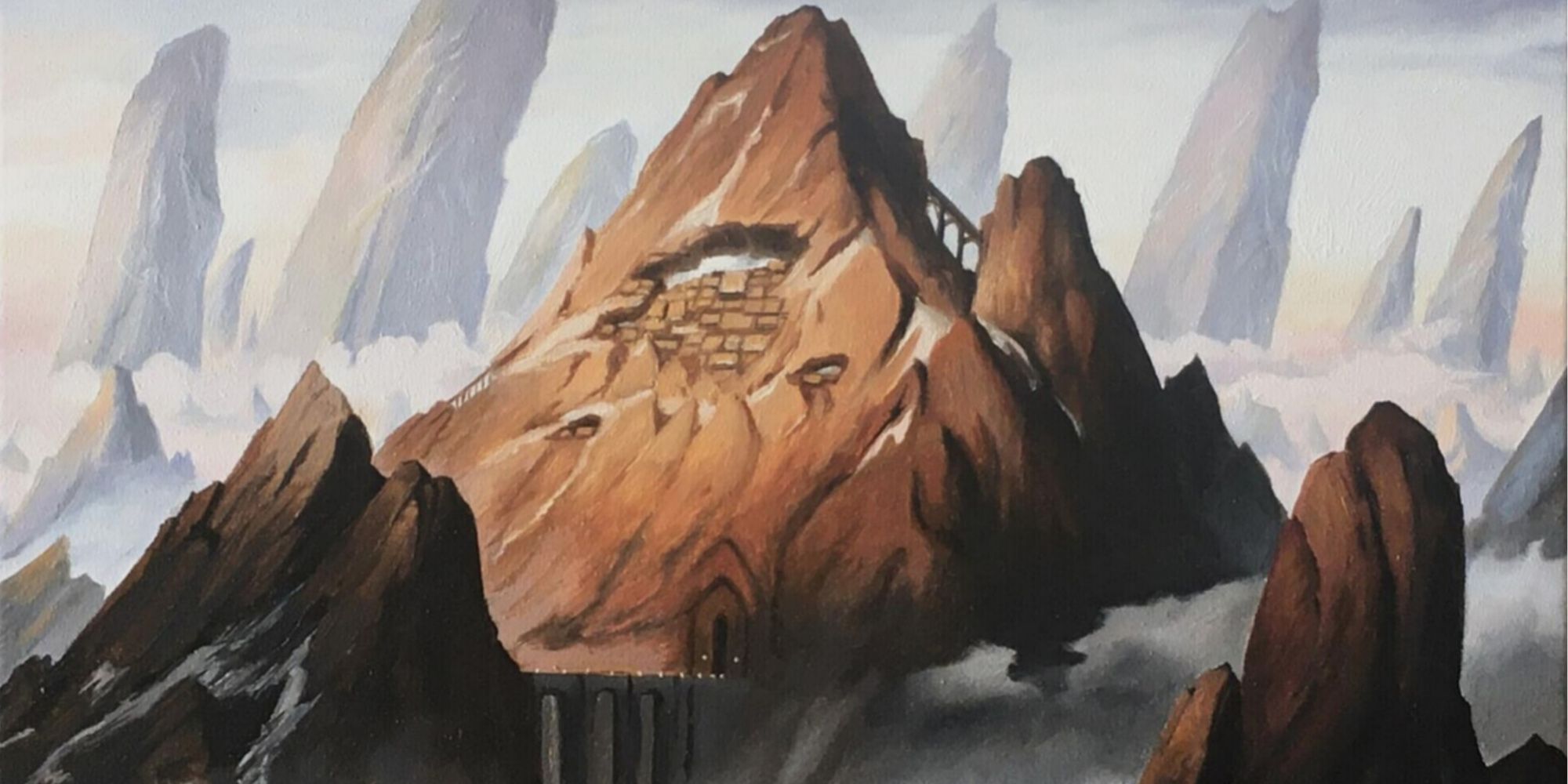 mountain range in a slightly snowy enviornment forgotten realms Mountain by  Piotr Dura