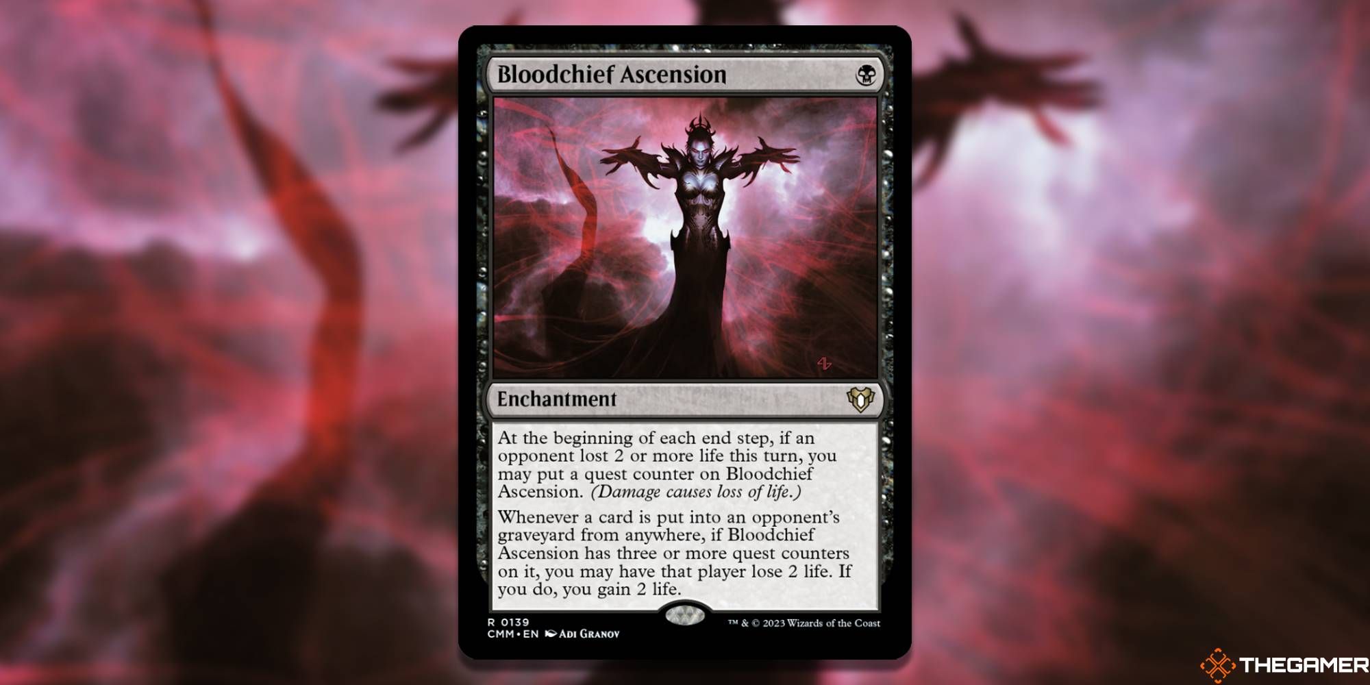 MTG Bloodchief Ascension card and art background