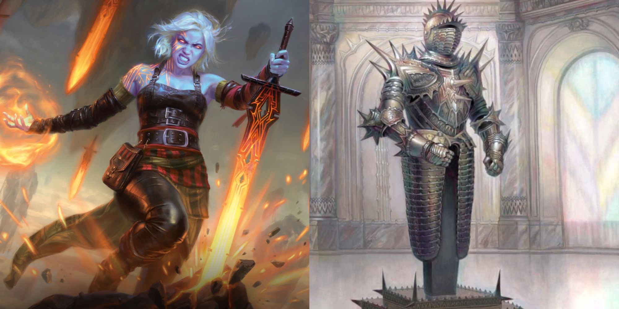 Nahiri Forged in Fury and Commander's Plate card artwork