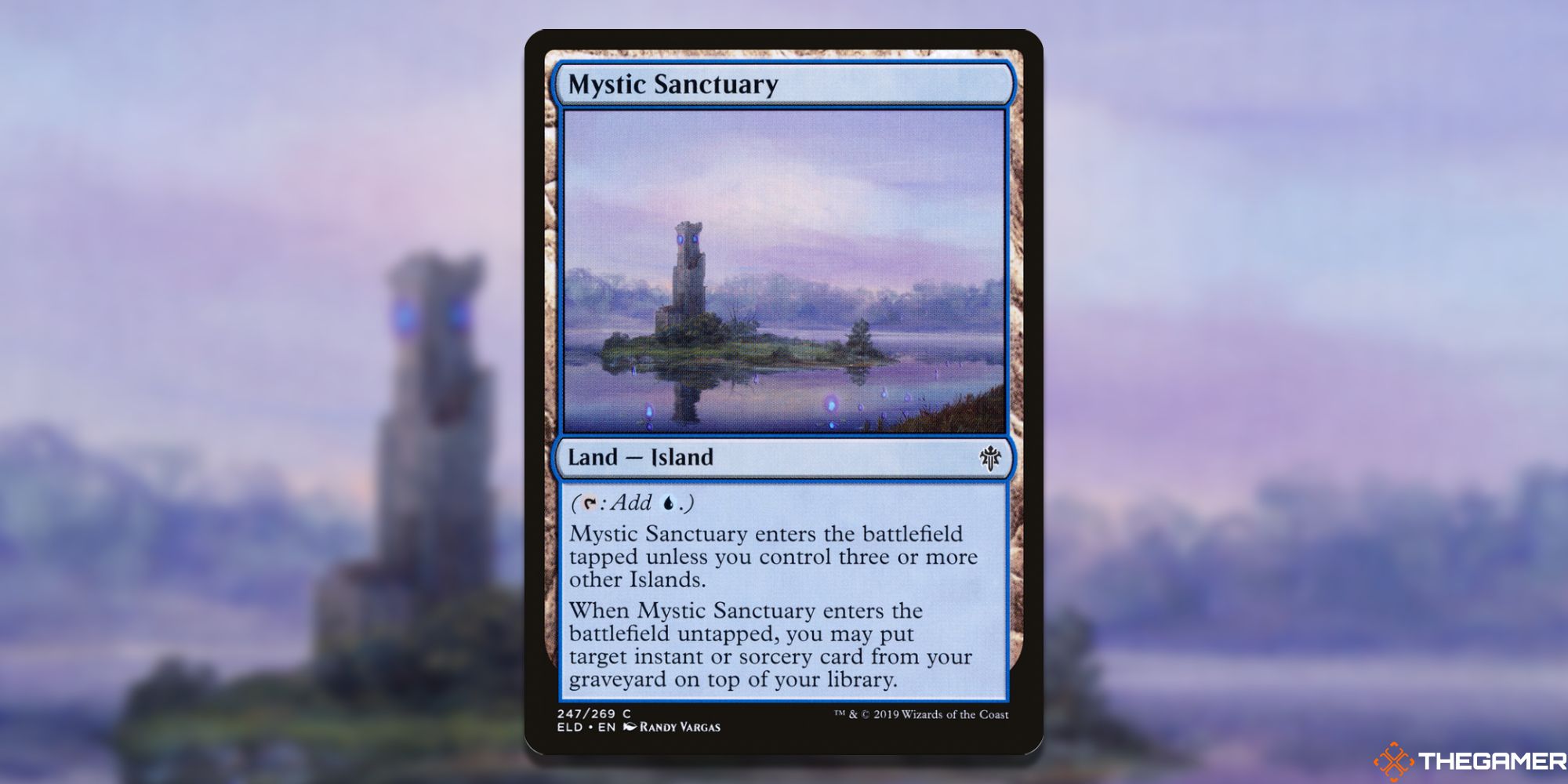Image of the Mystic Sanctuary card in Magic: The Gathering, with art by Randy Vargas