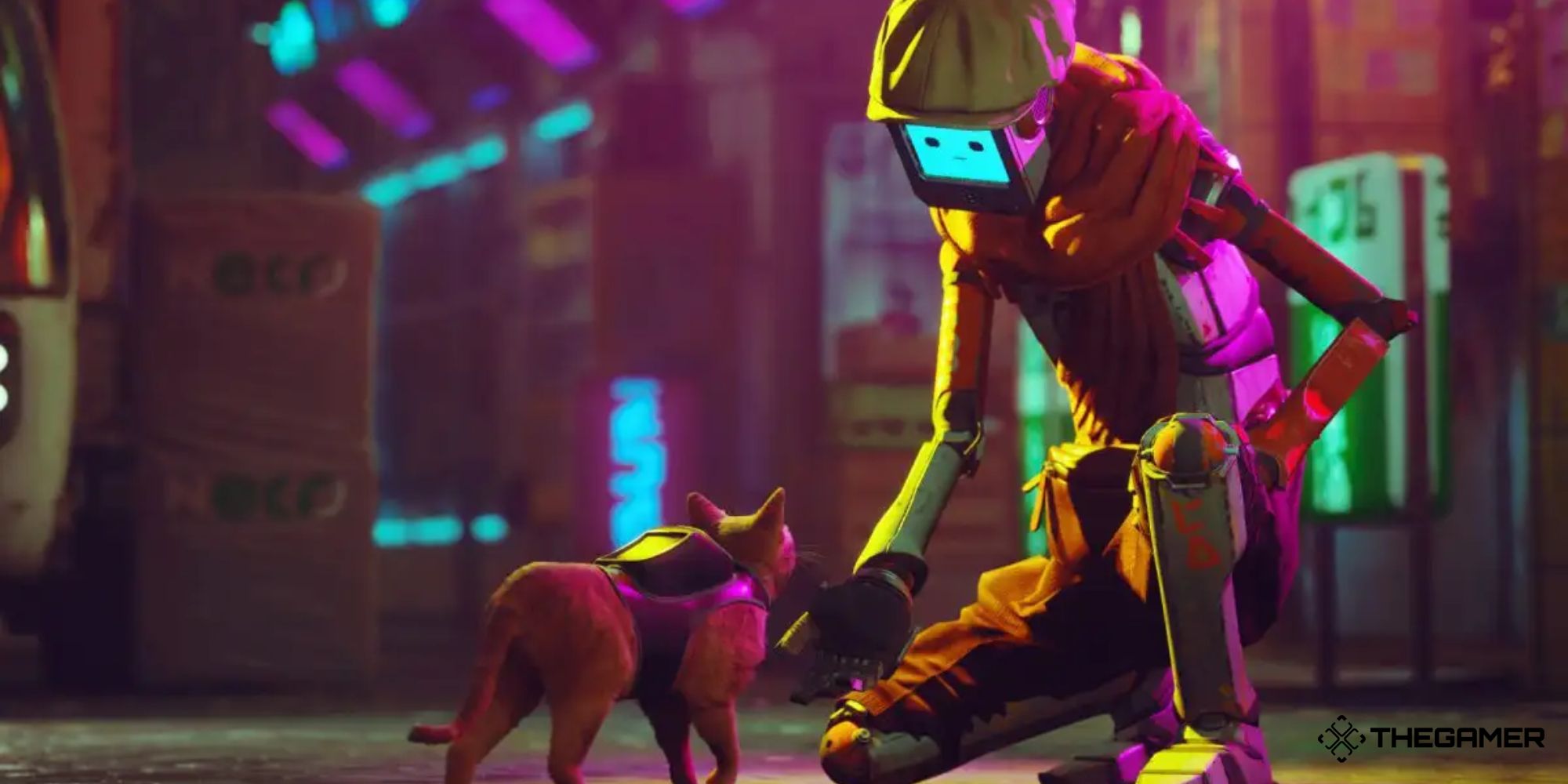 A screenshot from Stray