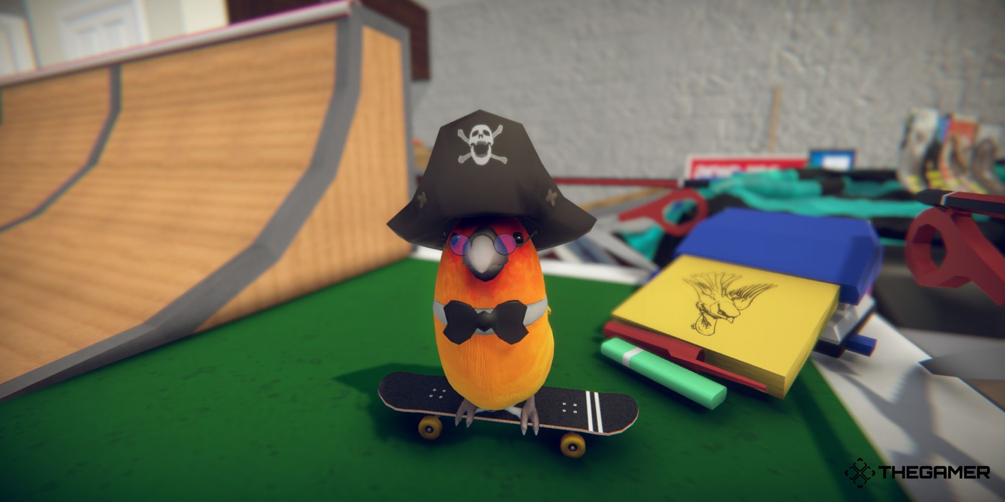 A screenshot from Skatebird