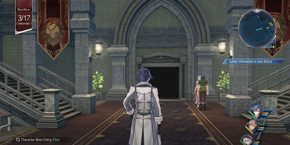 Rean exploring the capital city in Trails into Reverie