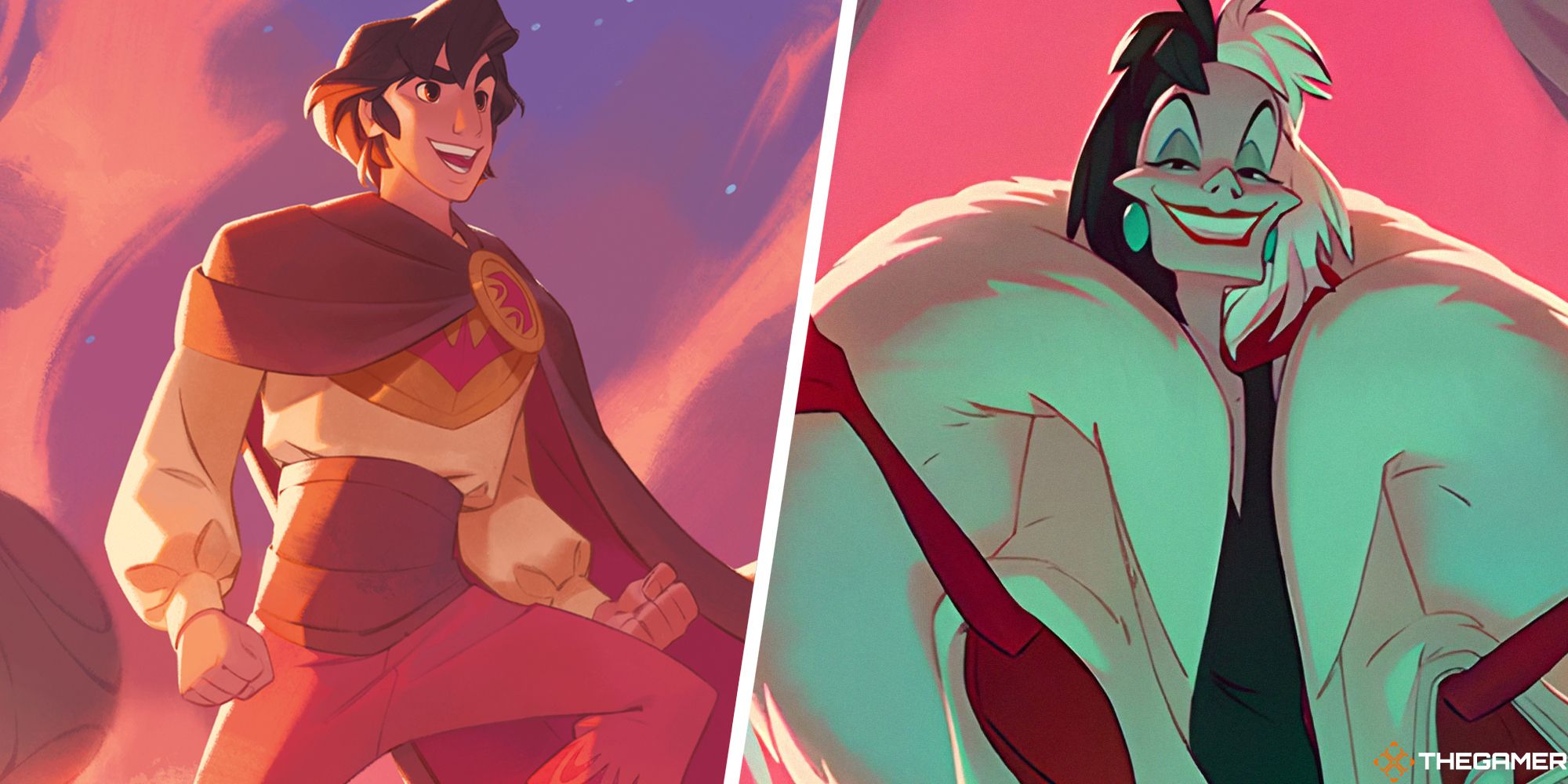 RubyEmerald Aladdin and Cruella side by side