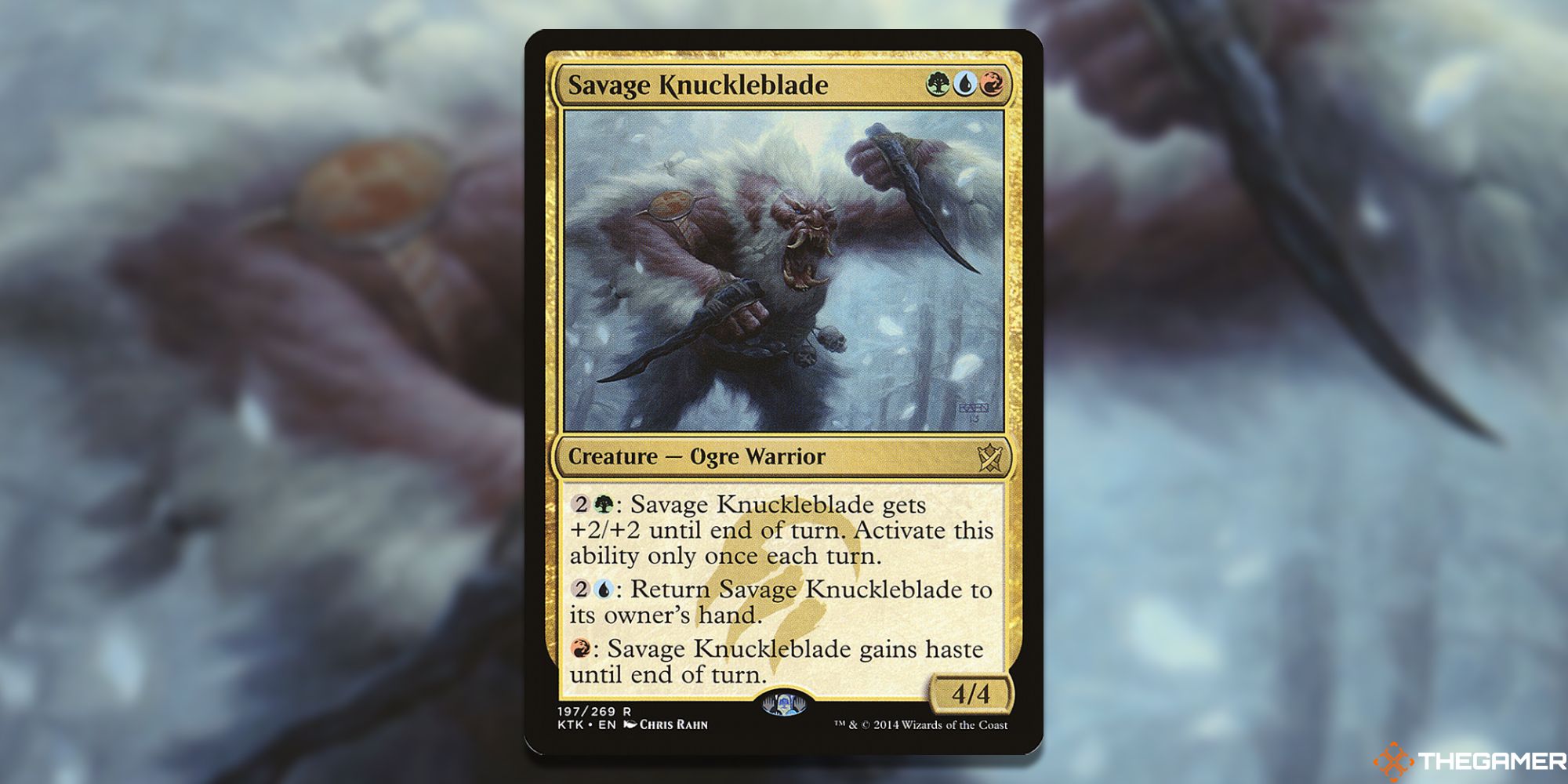 Image of the Savage Knuckleblade card in Magic: The Gathering, with art by Chris Rahn