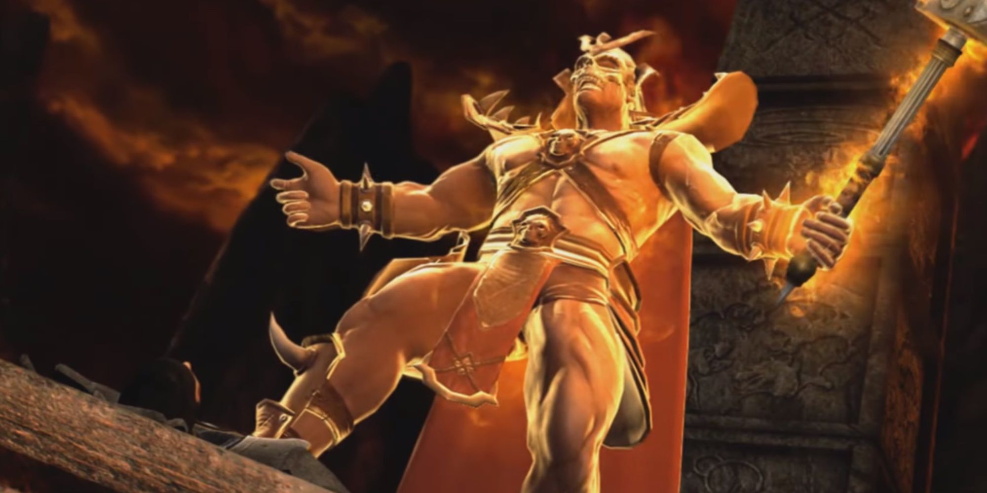 Shao Khan Attempting To Finish Off Raiden