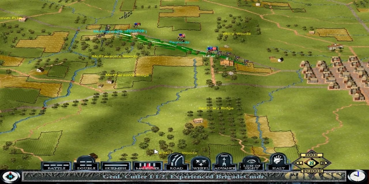 an overview of a battlefield in Sid Meier’s Gettysburg