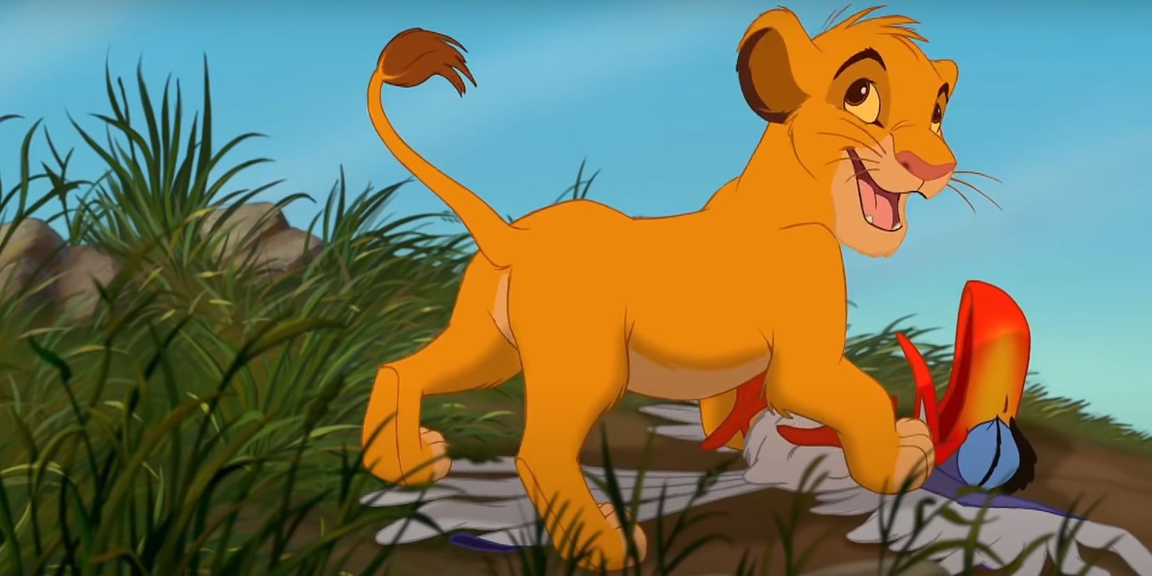 Simba as a cub stepping on zazoo