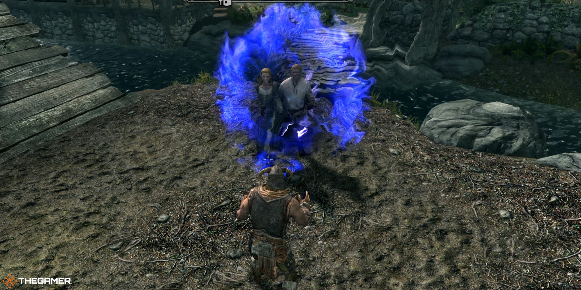 Skyrim - teleport thralls mod, image of thralls coming through a portal