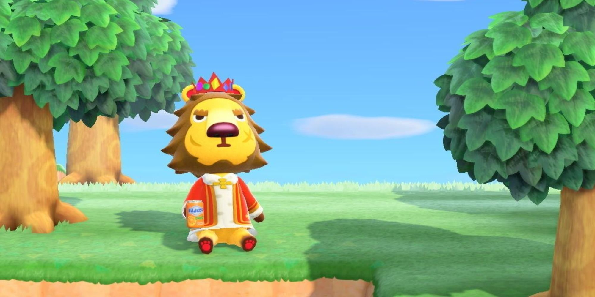 animal crossing lion laying on grass