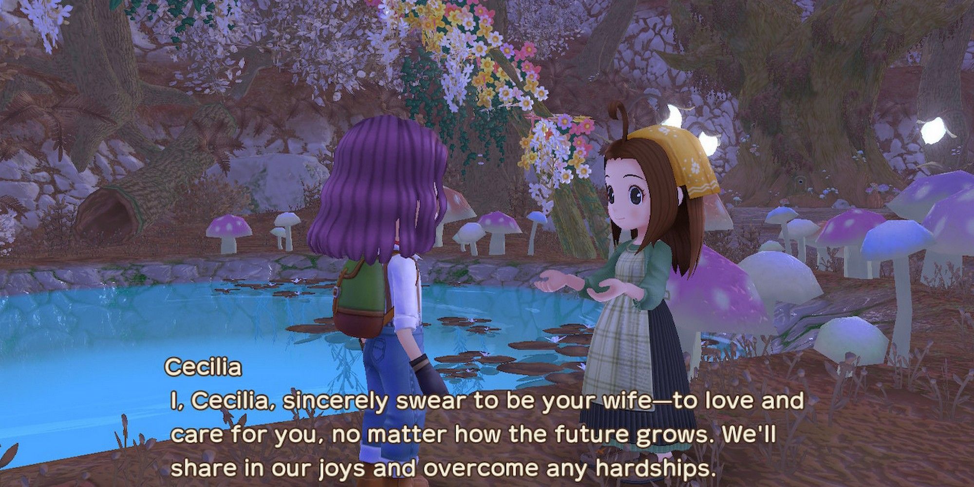 story of seasons a wonderful life heart events cecilia at her wedding to your farmer saying her vows