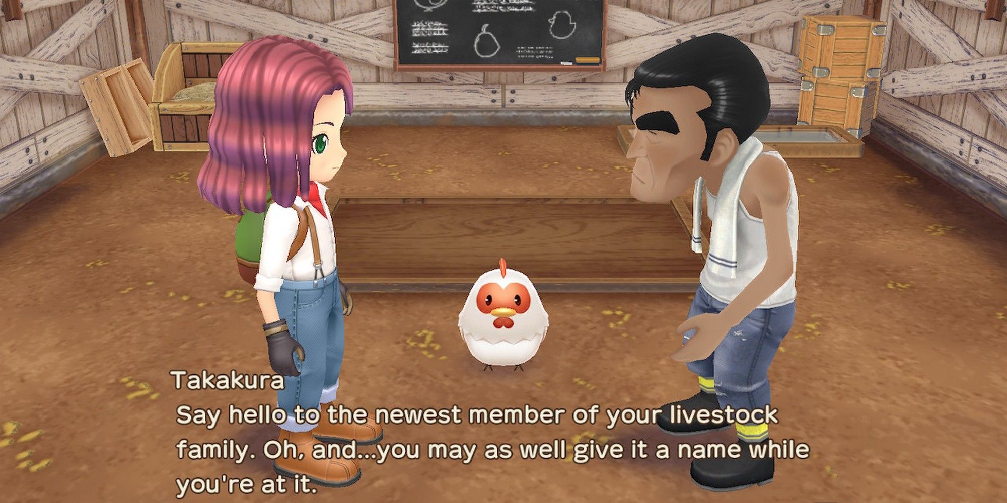 story of seasons a wonderful life takakura giving you a new chicken