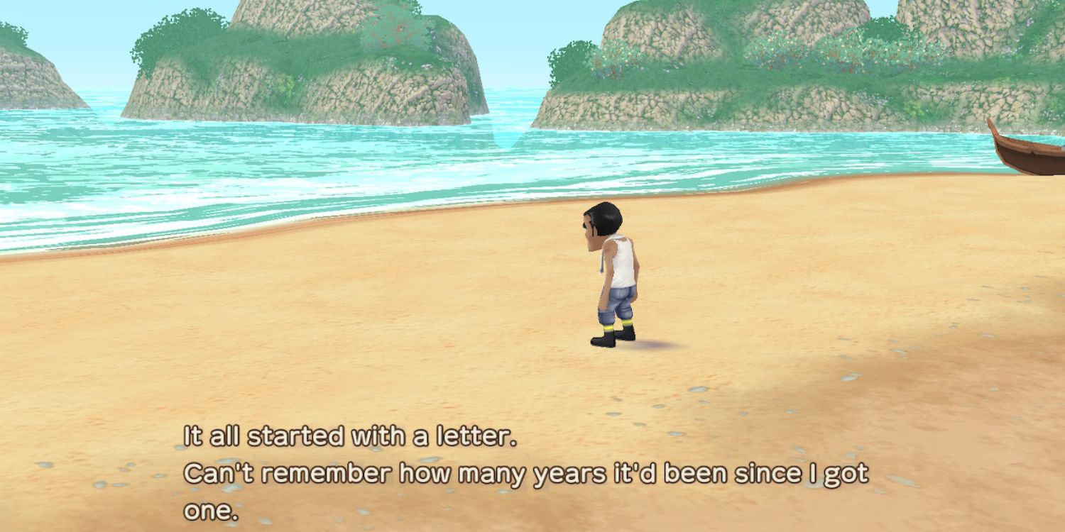Takakura at the beach in the introduction to Story of Seasons A Wonderful Life