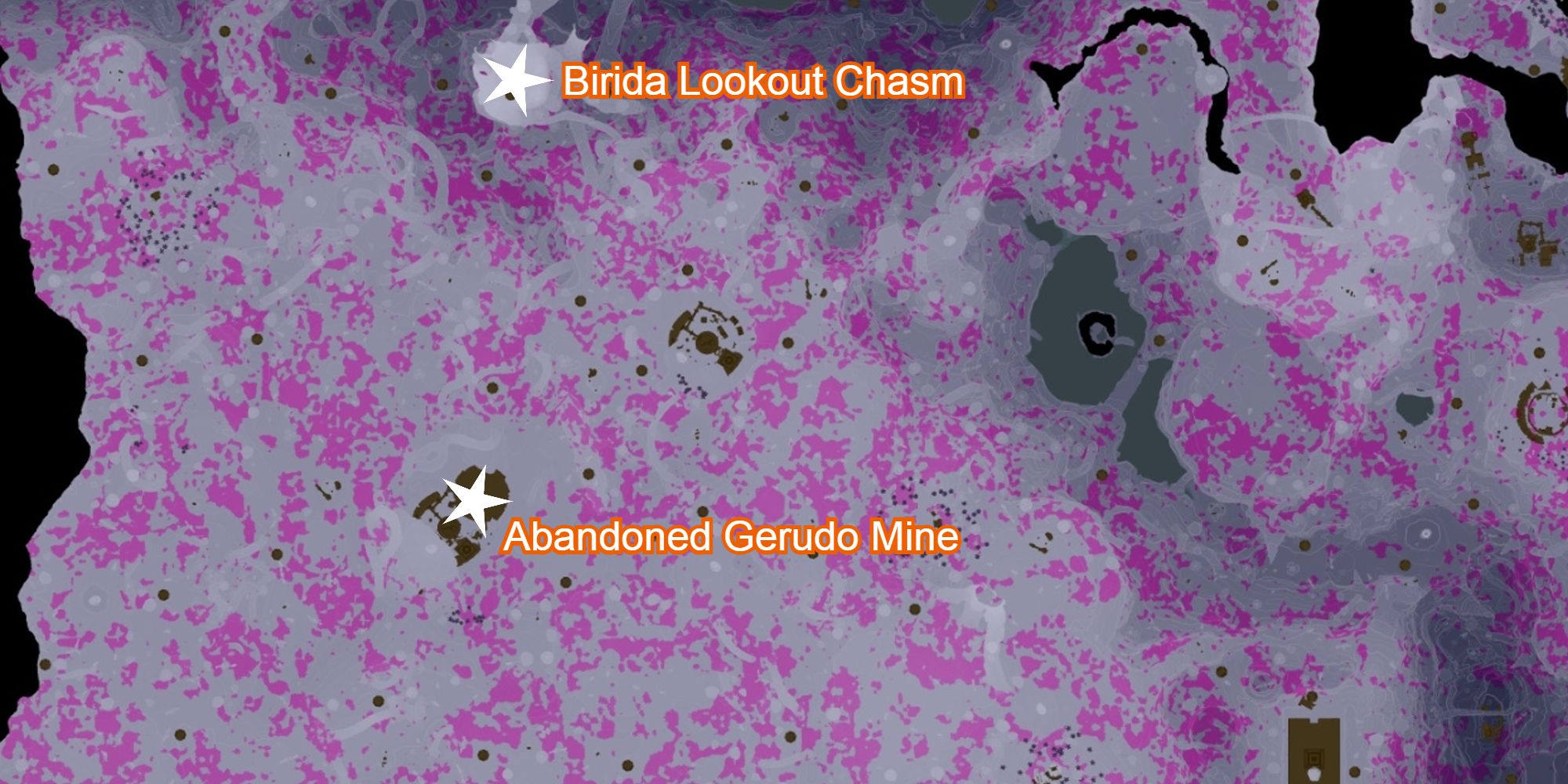 tears of the kingdom Abandoned Gerudo Mine location marked on map