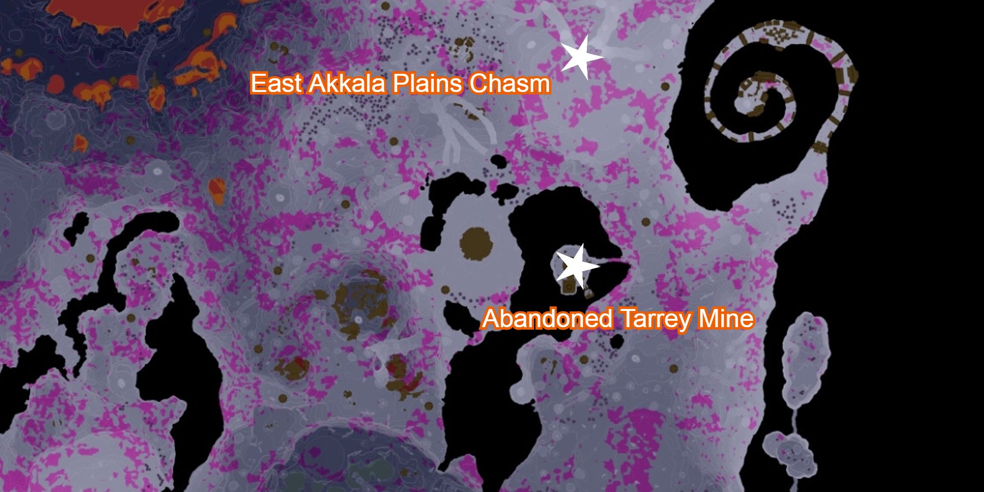 tears of the kingdom Abandoned Tarrey Mine location marked on map