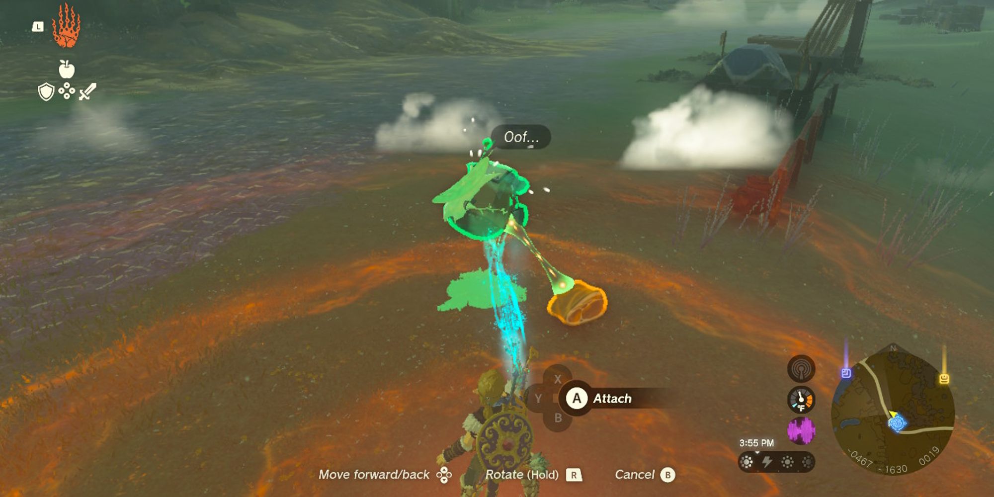 tears of the kingdom korok being attached to meat