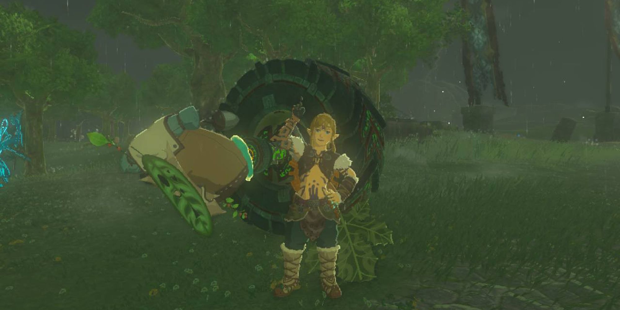 tears of the kingdom korok strapped to wheel