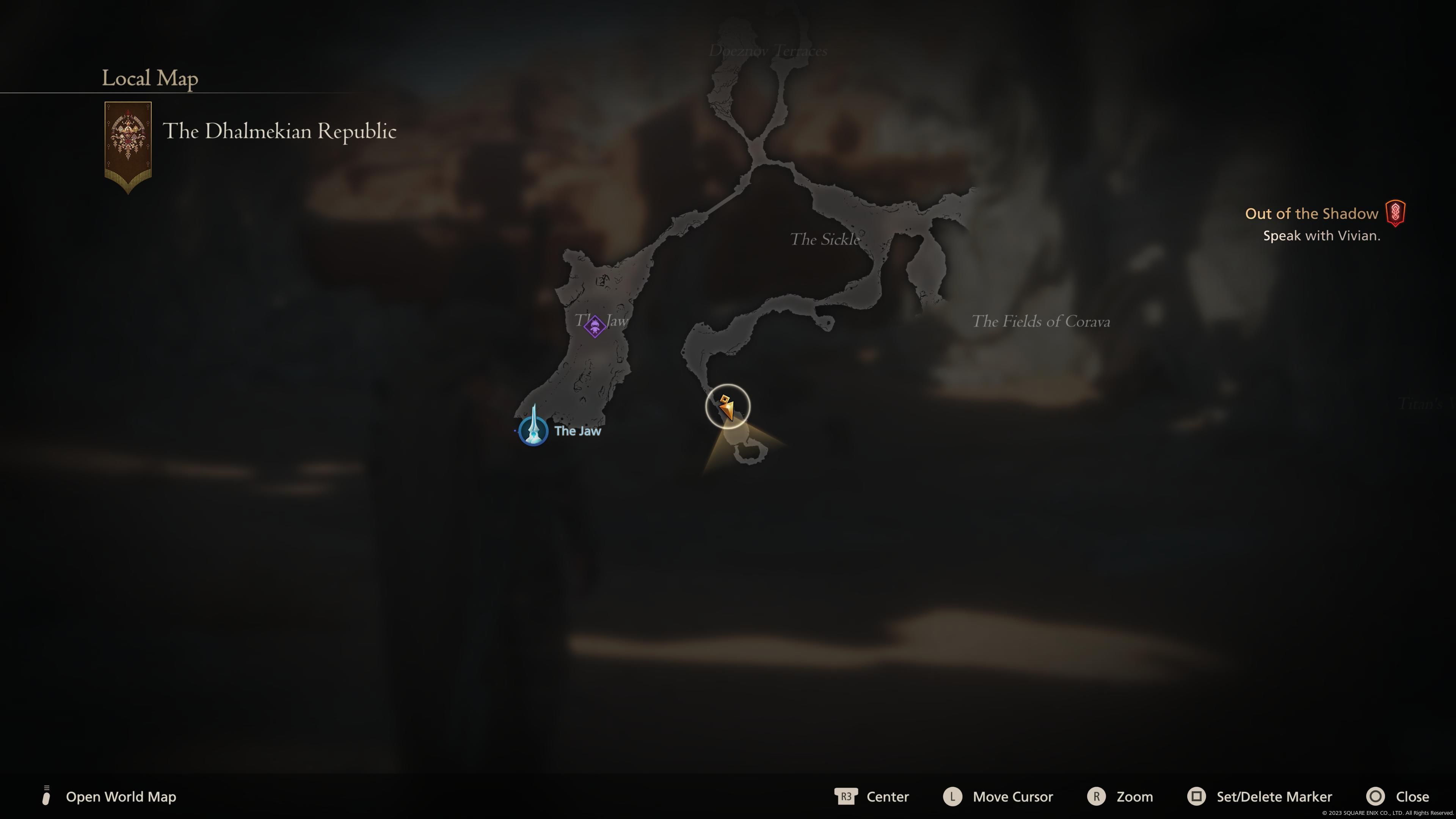 The Grimalkin's location on the map.