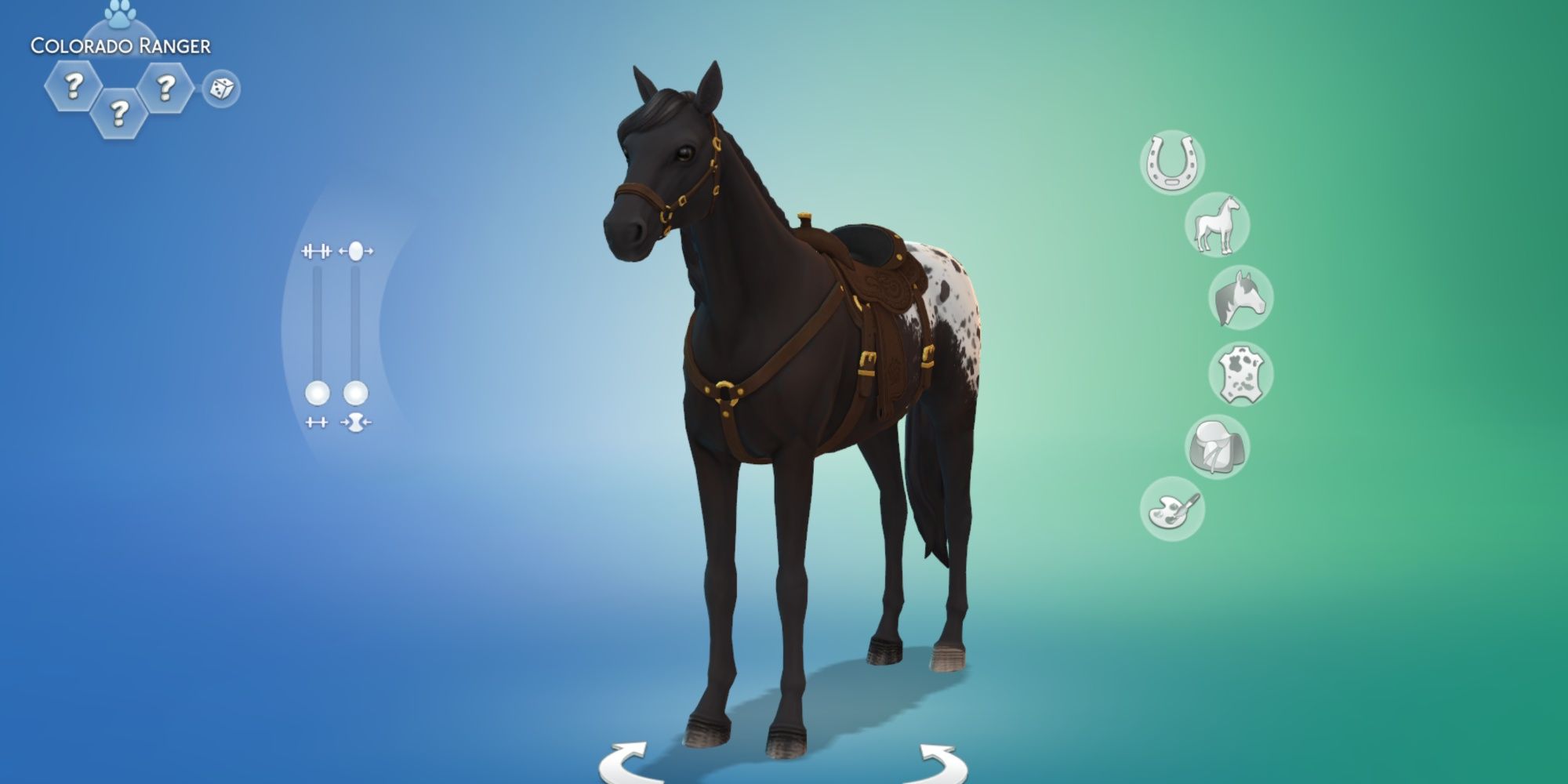 The Sims 4 Horse Ranch - Colorado Ranger horse in CAS