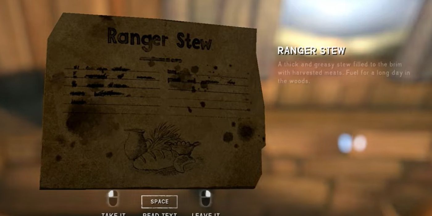 The Long Dark Ranger Stew Recipe Card