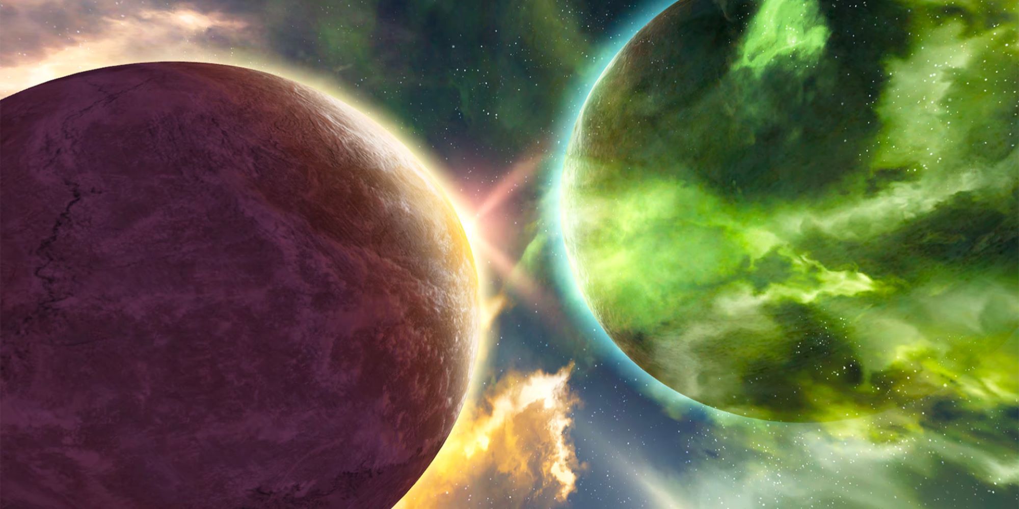 Tripp App with planets colliding