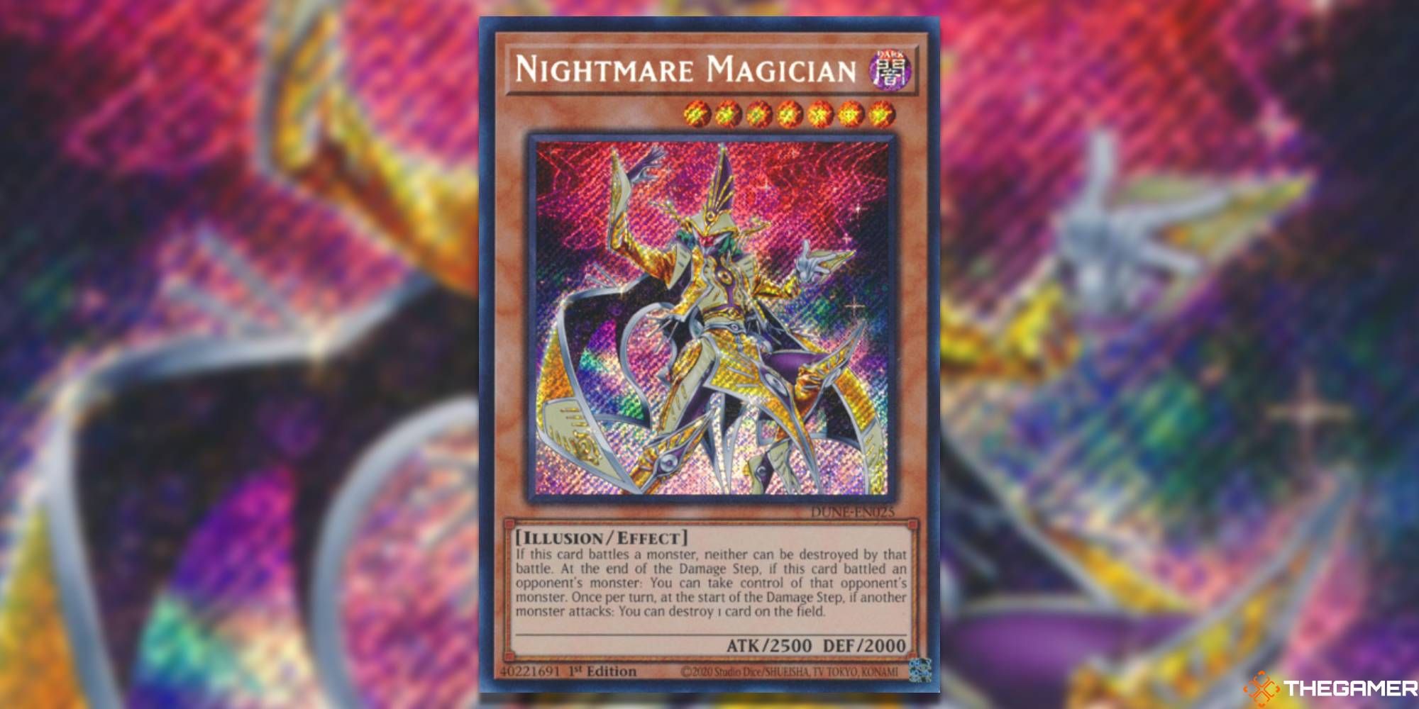 nightmare magician card from yugioh duelist nexus booster pack
