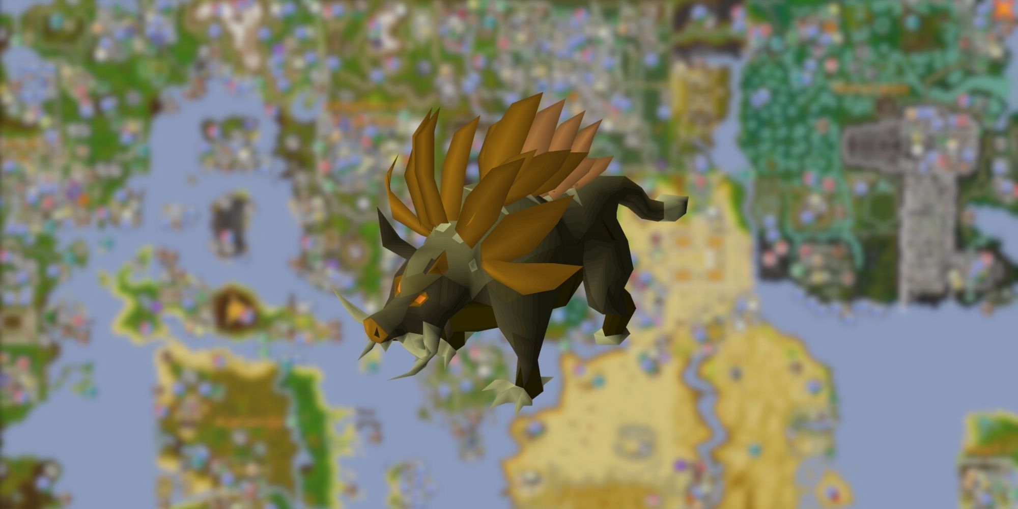 Old School Runescape world map with the Skilling Pet: Herbi