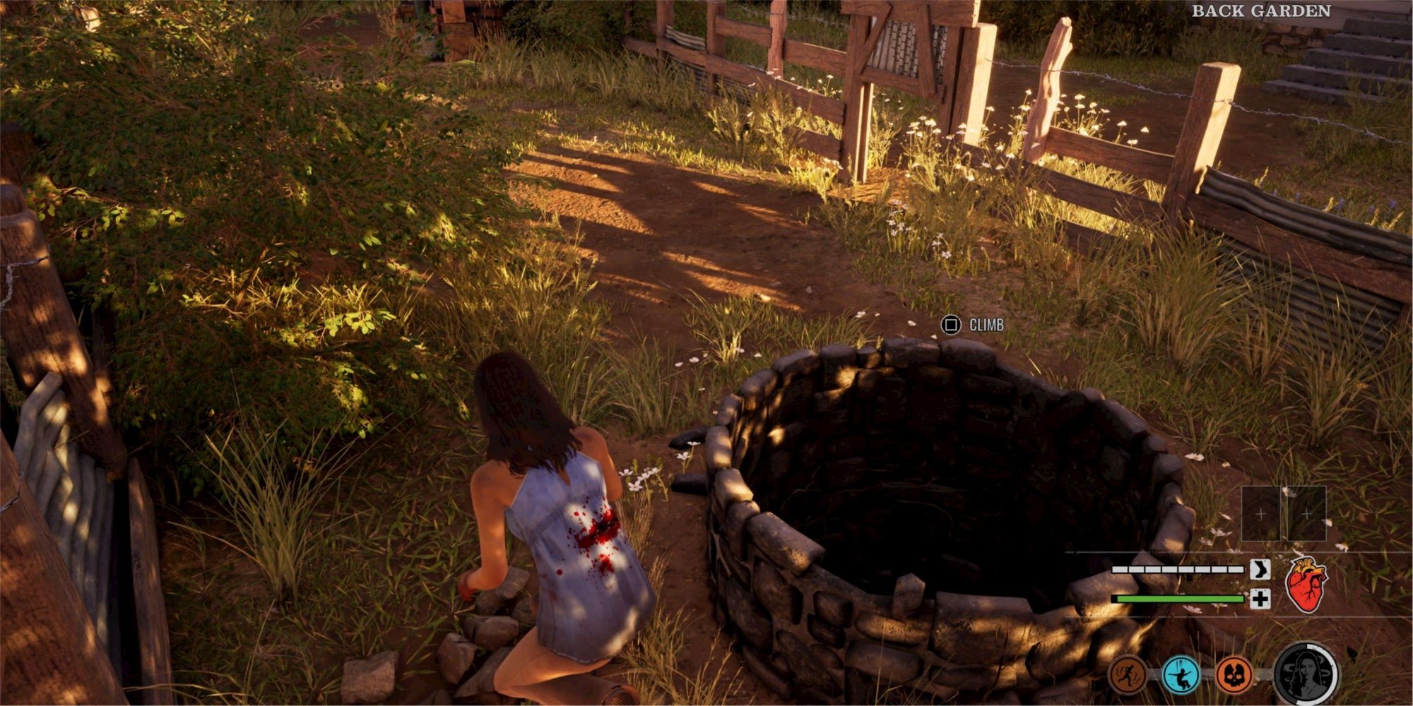 Ana locates the well in the Back Garden as she takes note of a shortcut to the Basement.