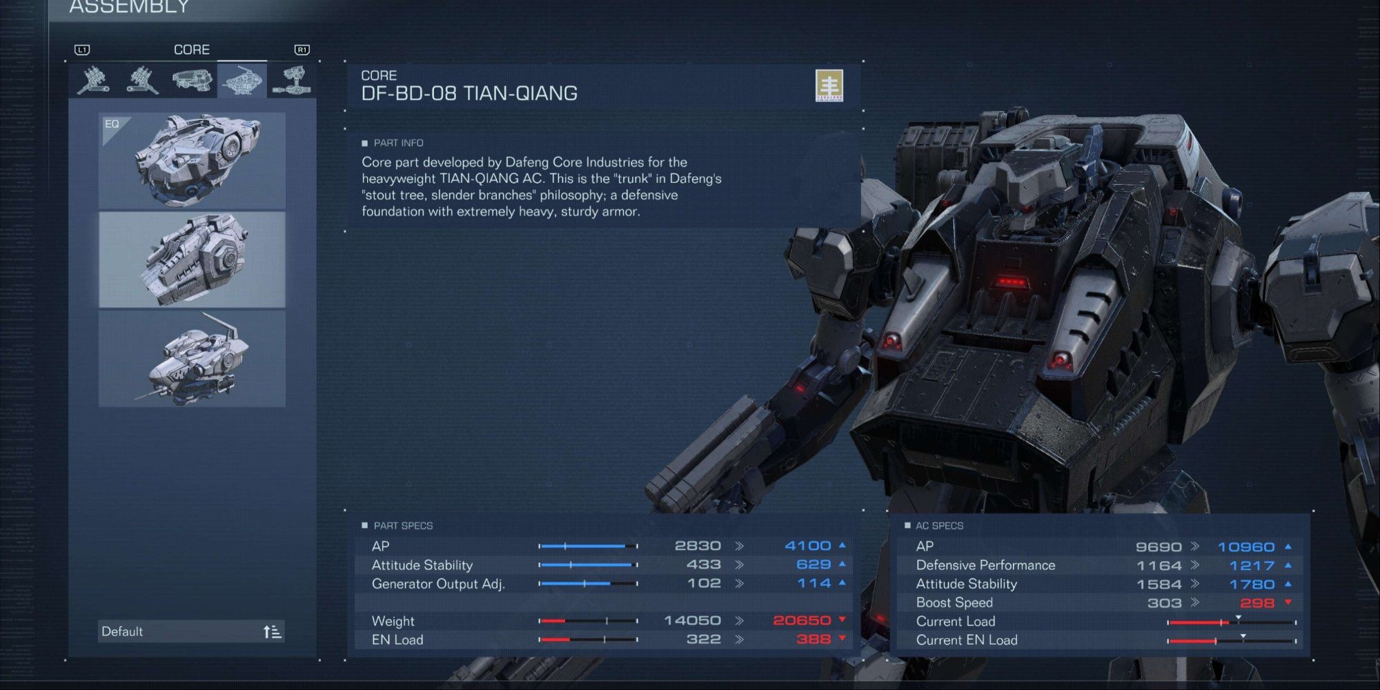 The Tian-Qiang Core in Armored Core 6 
