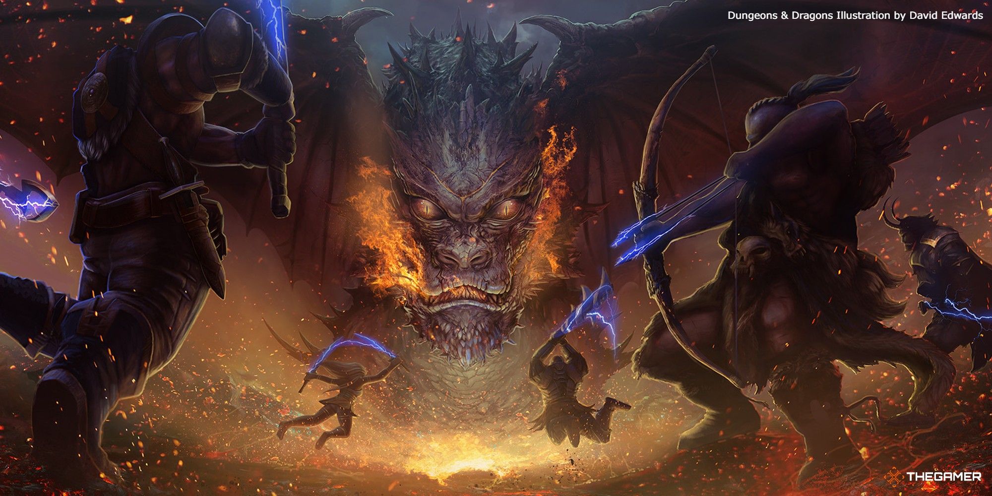 Dungeons & Dragons Party Charging A Dragon