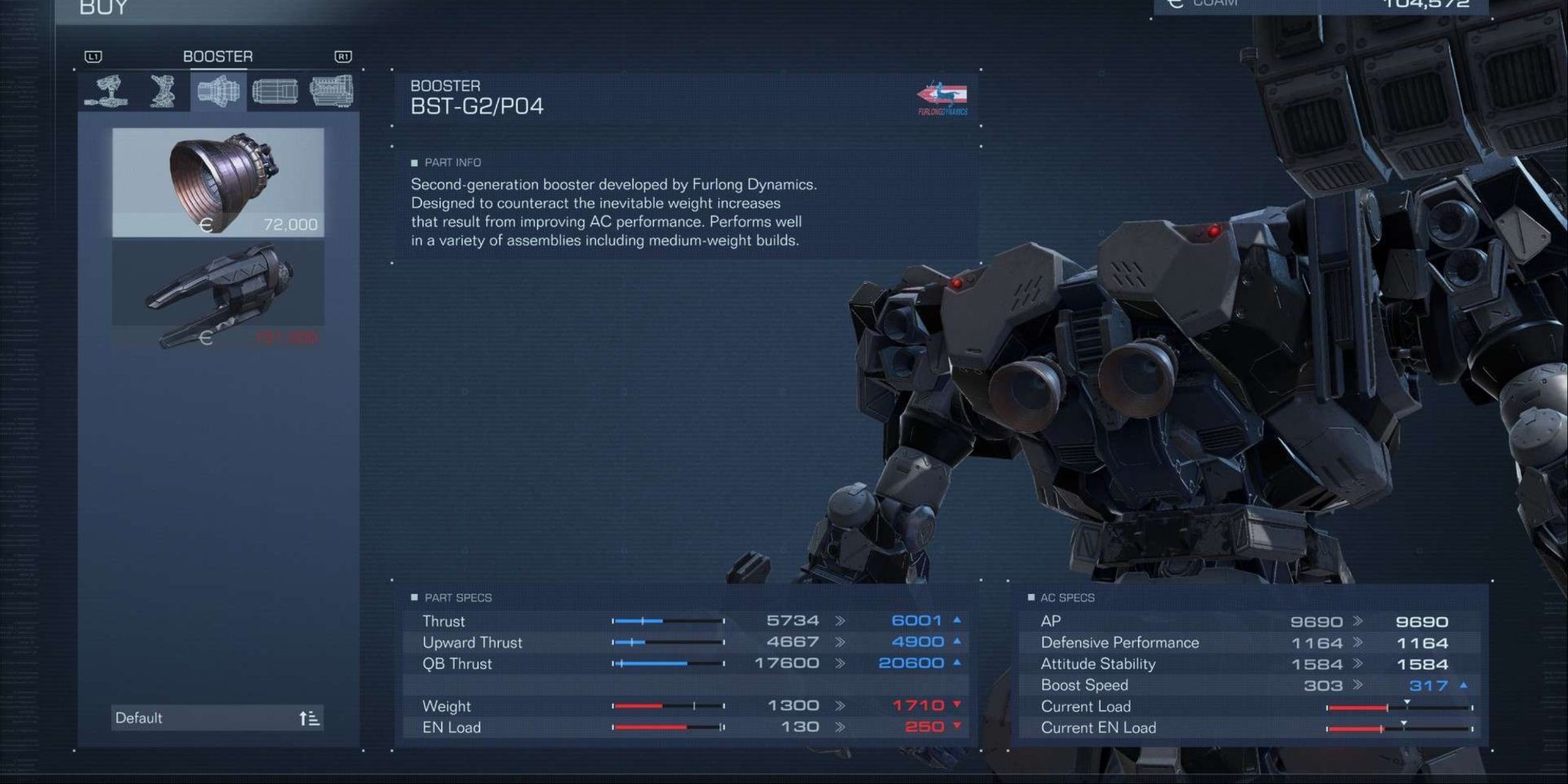 BST Booster in Armored Core 6 