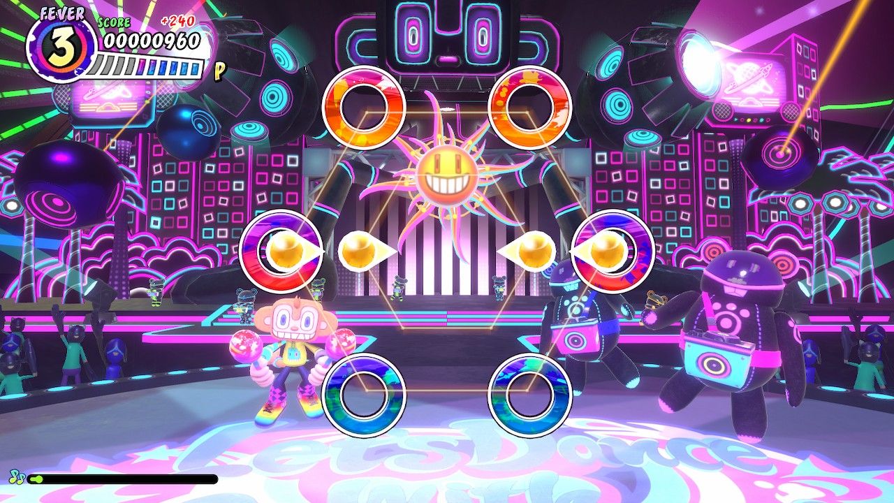 amigo dancing in samba de amigo party central with the circles that show you when to hit notes-1