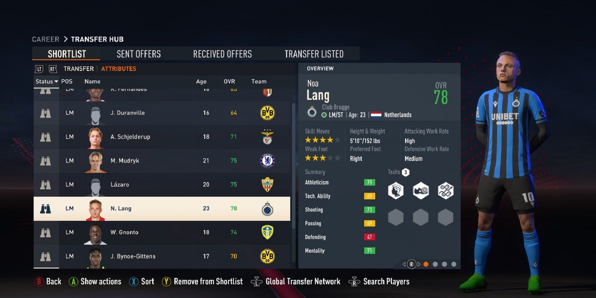 An image of Noa Lang in FIFA 23