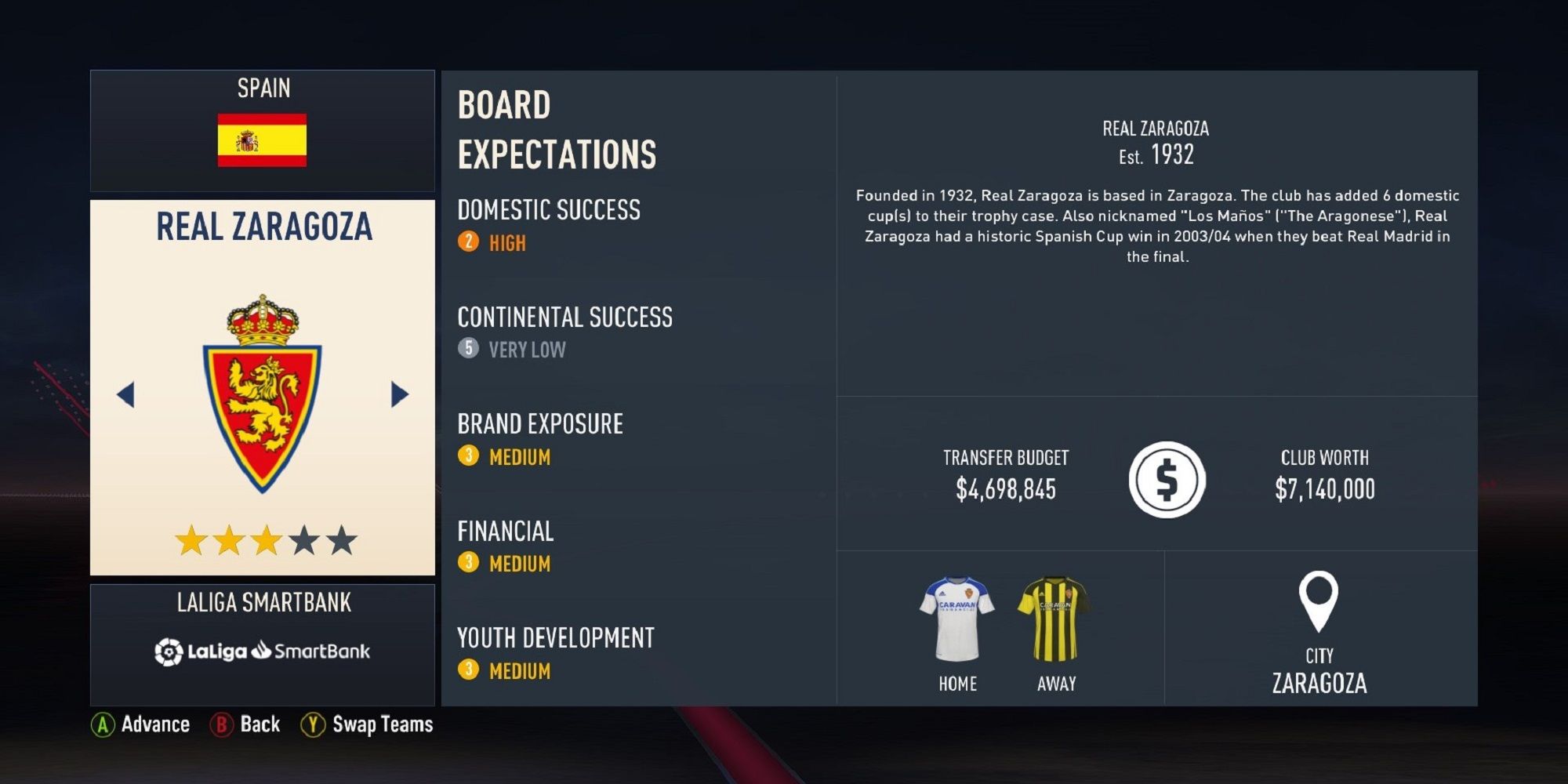 An image of Real Zaragoza in FIFA 23