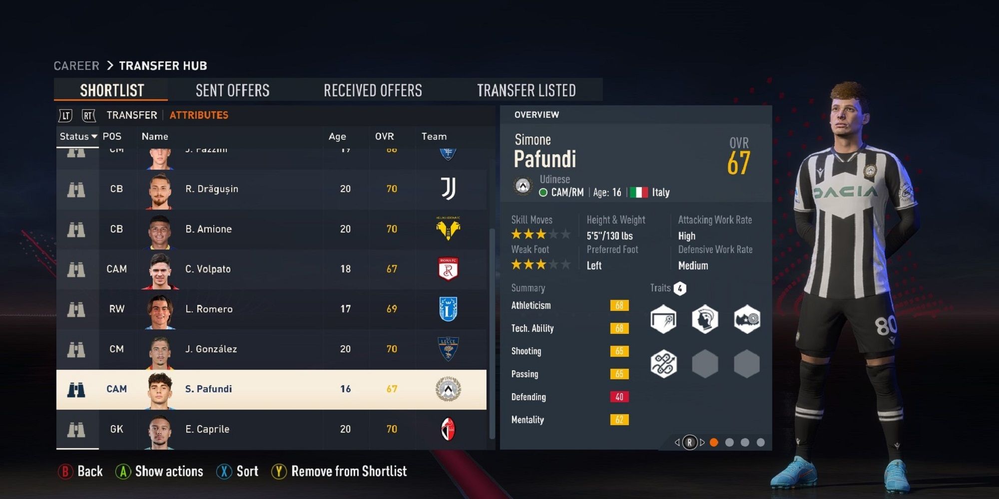 An image of Simone Pafundi in FIFA 23