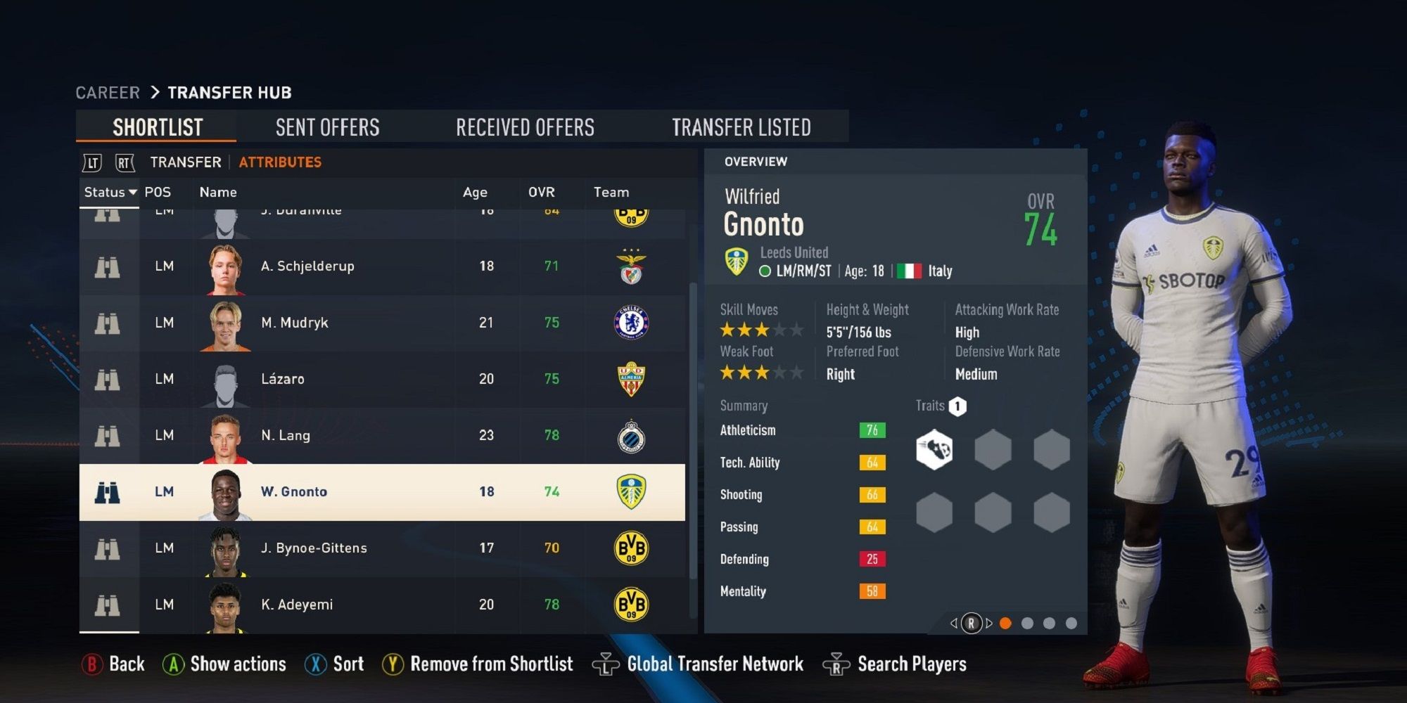 An image of Wilfried Gnonto in FIFA 23