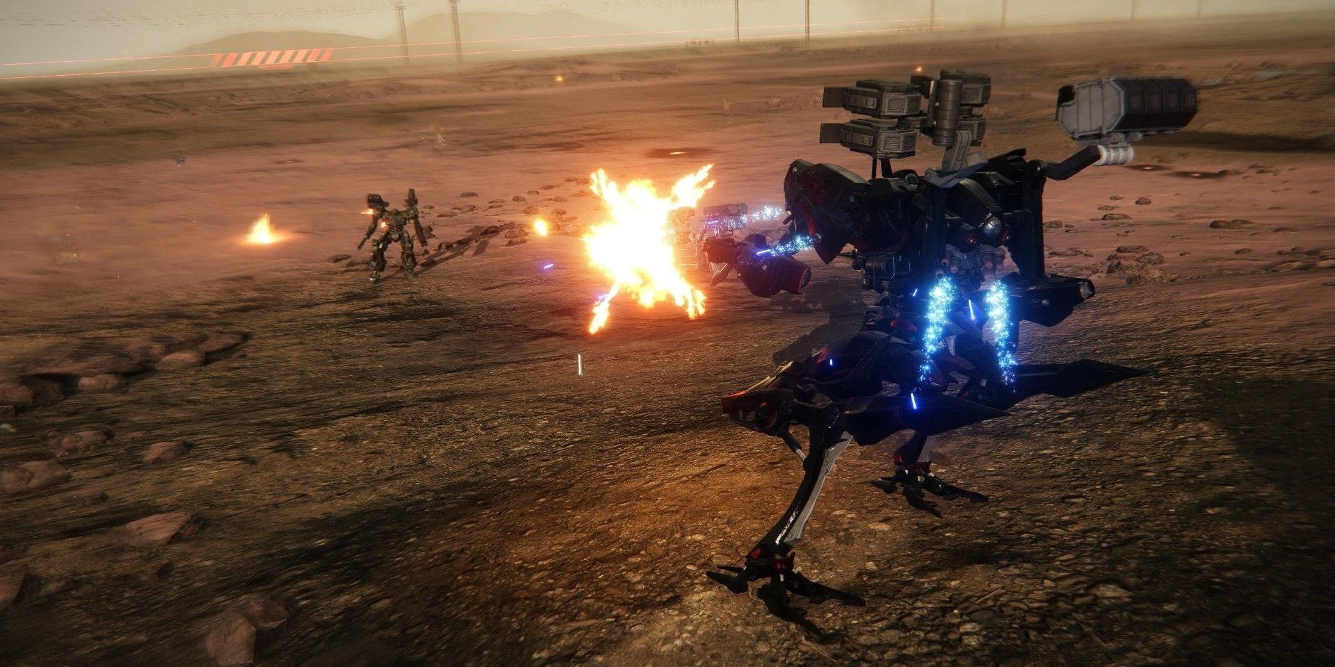 Armored Core 6, Rank F Arena, Strafing around G6 and lighting him up cropped