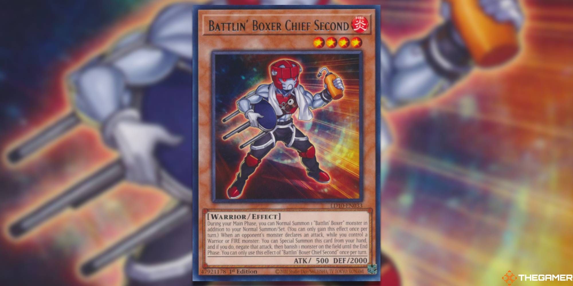 yugioh battlin boxer chief second effect monster and background