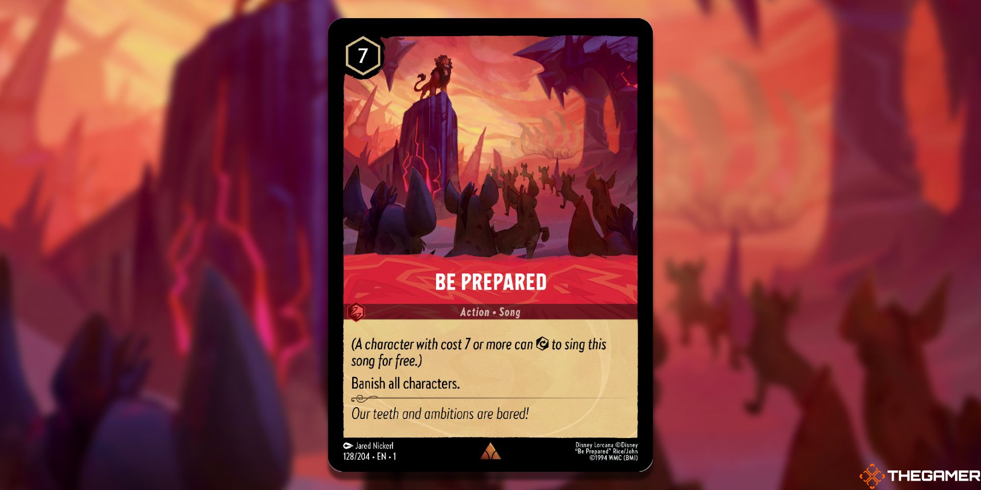 Image of the be prepared  card in Lorcana, with art by Jared Nickerl
