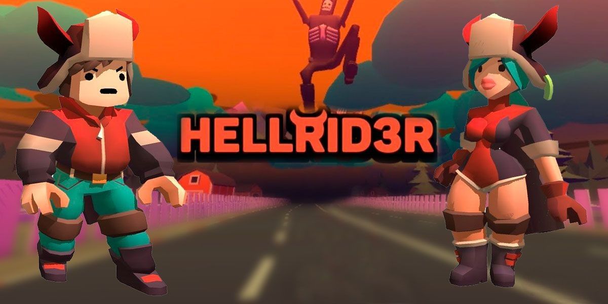 Hellrider 3 image, featuring the title logo and two in-game characters
