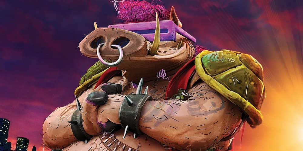 Bebop buries his fist into his other hand in TMNT.
