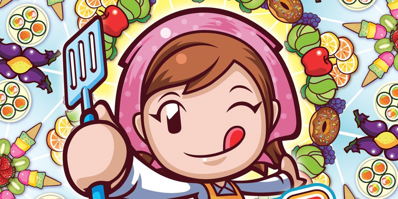 Cooking Mama 5 - Bon Appétit - Cooking Mama Holding A Spatula Surrounded By Food