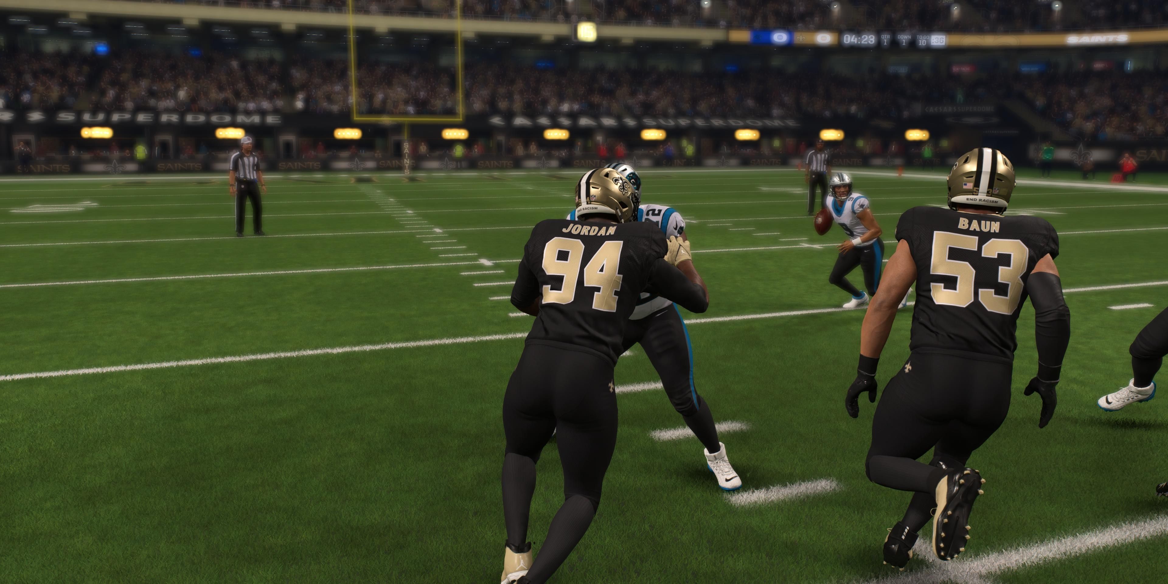 Cameron Jordan battling offensive lineman