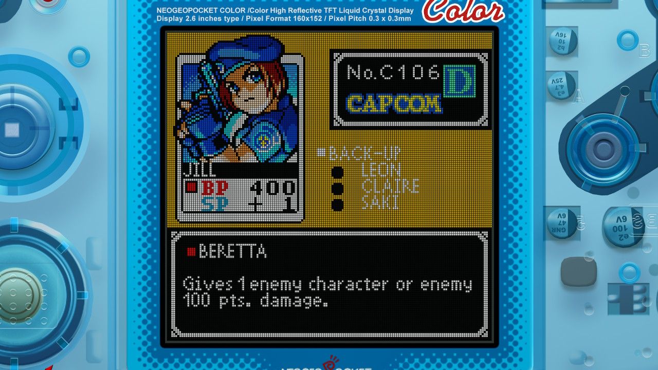 A screenshot of a Jill Valentine card from Card Fighter's Clash.