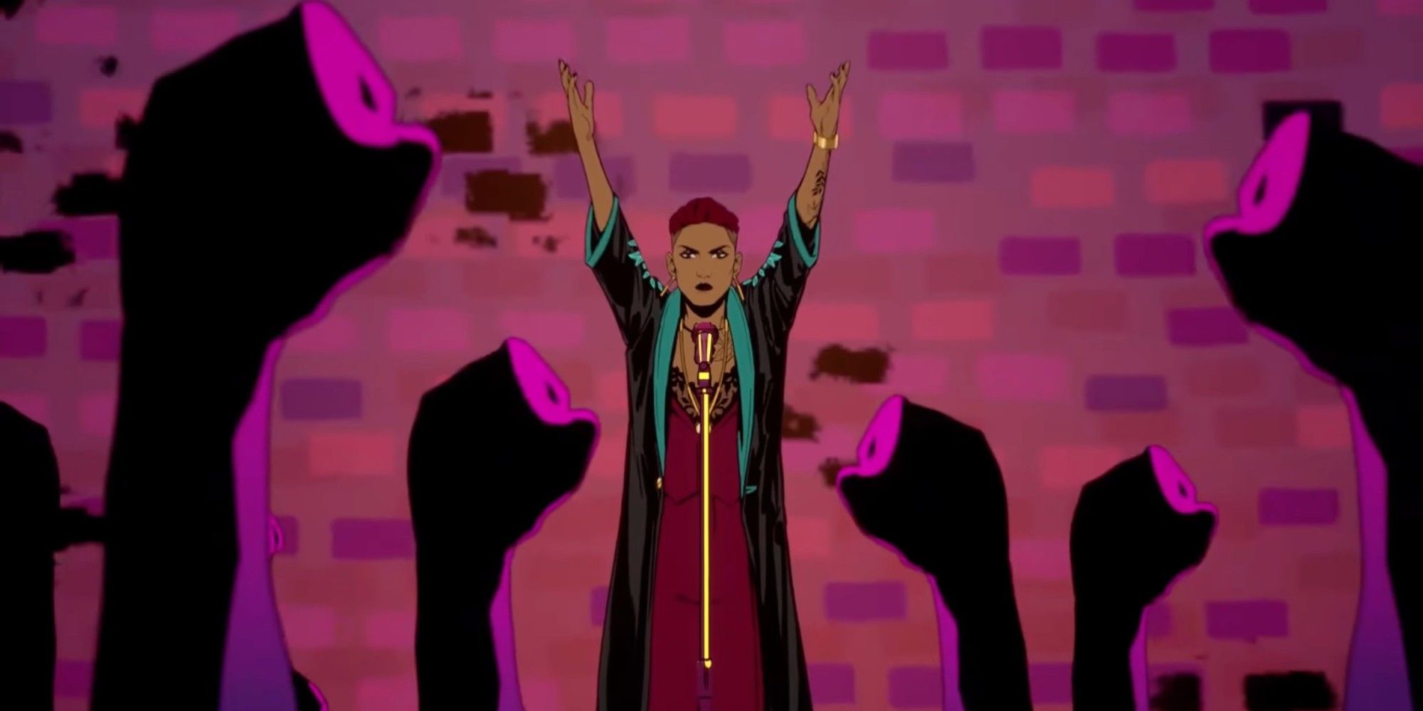 Persephone's followers hype her up to perform