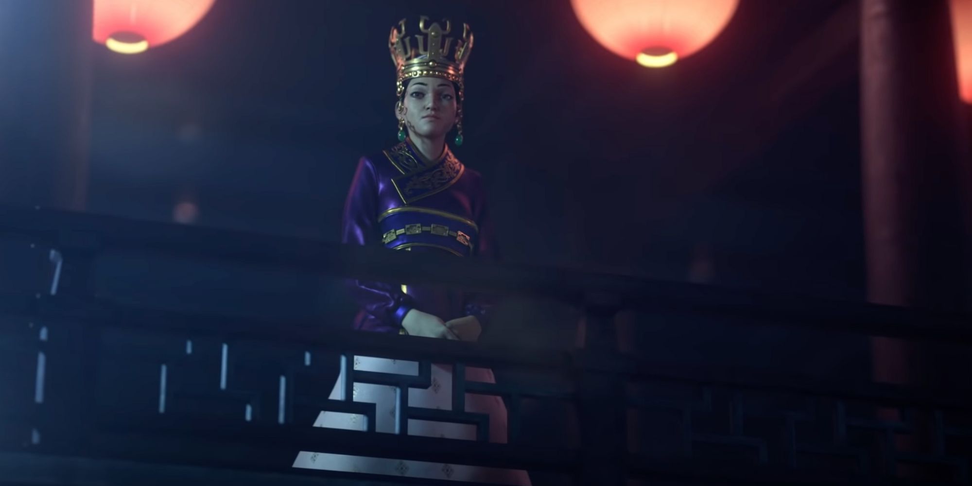 Seondeok overlooking a city in Civilization 6.