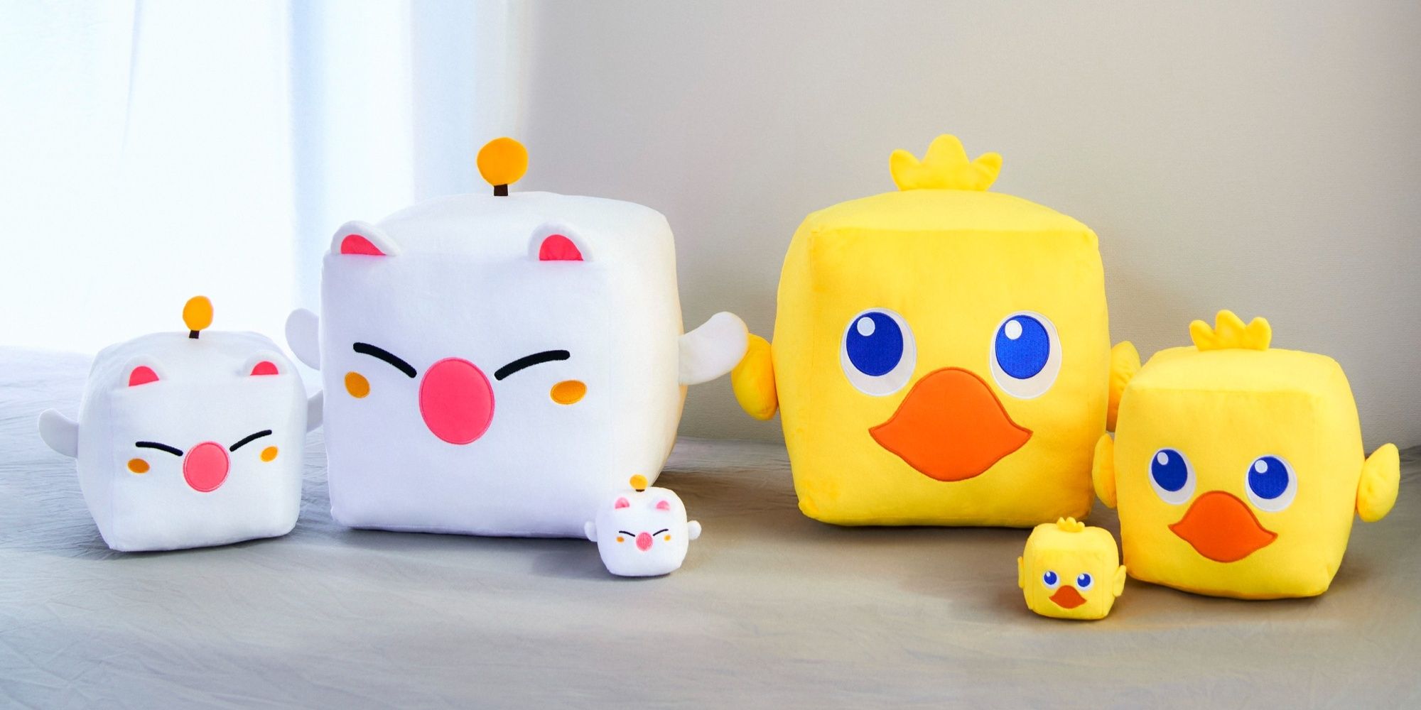 moogle and chocobo final fantasy cube plushes